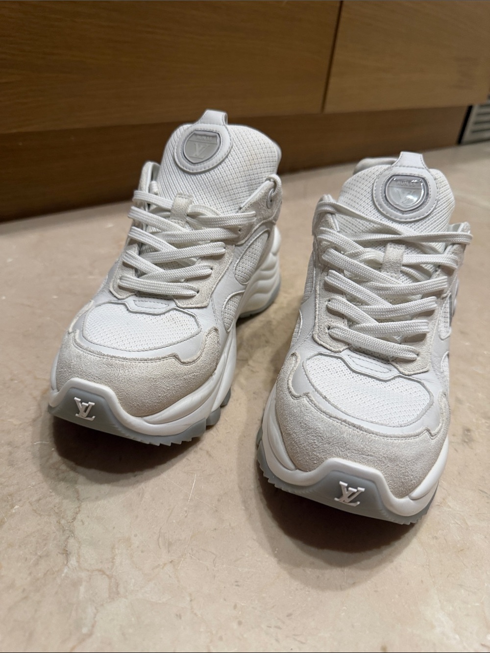Louis Vuitton Cream-White Women's Chunky Sneakers - Picture 6 of 7